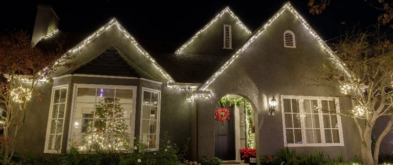 holiday lights on home