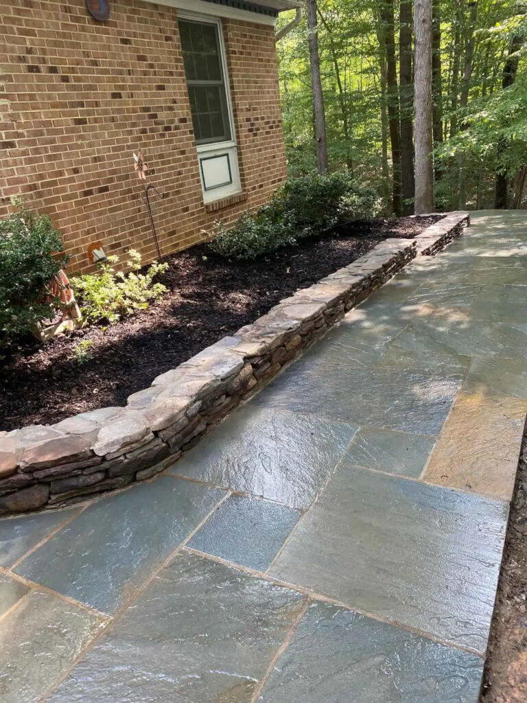 bluish patio walkway