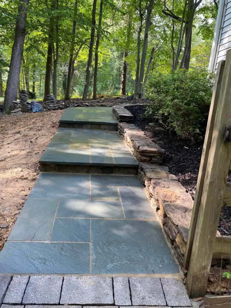 patio steps on yard