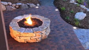 burning in fire pit