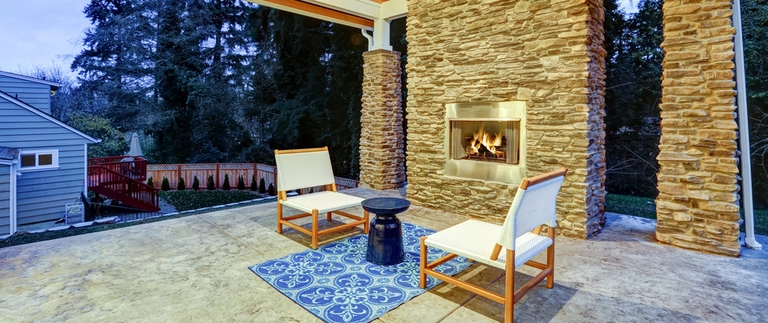 large stone fireplace