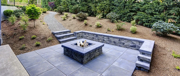 seating wall firepit