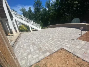 unfinished patio installation