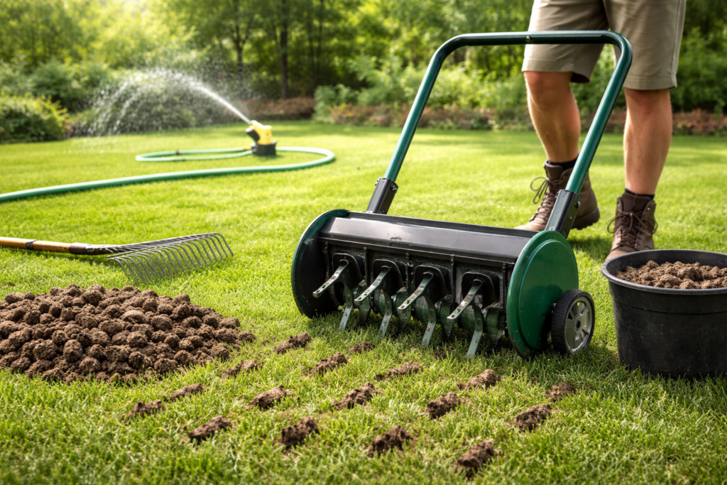 Lawn aeration services