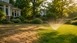Treating a heat stressed lawn in Northern VA