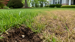 Lawn pests in a front yard