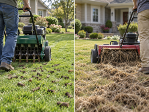 core aeration vs dethatching